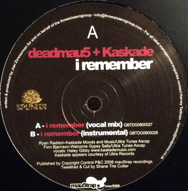 deadmau5 + Kaskade : I Remember (12", RP)