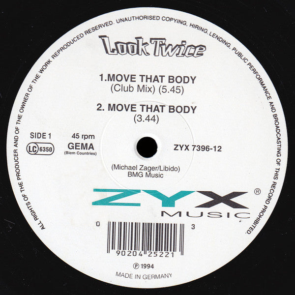 Look Twice : Move That Body (12")