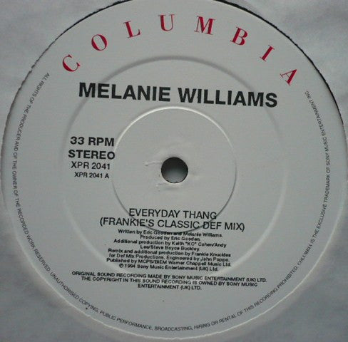 Melanie Williams : Everyday Thang (2x12", Promo)
