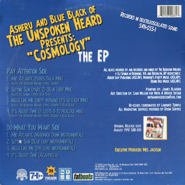 The Unspoken Heard : Cosmology EP (12", EP, RE)