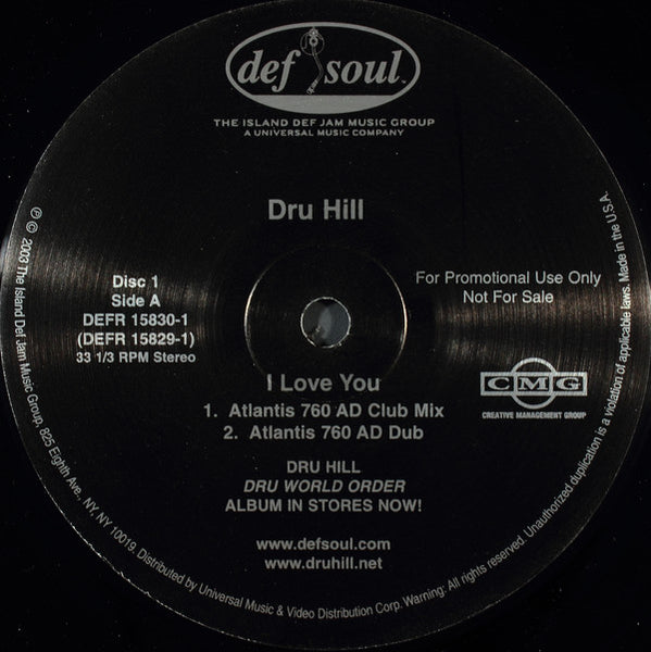 Dru Hill : I Love You (2x12", Promo)