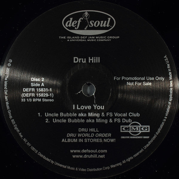 Dru Hill : I Love You (2x12", Promo)