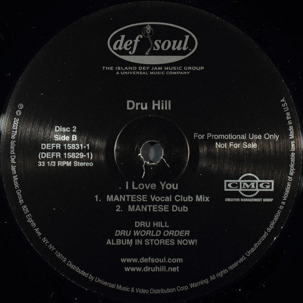 Dru Hill : I Love You (2x12", Promo)