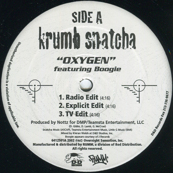 Krumb Snatcha : Oxygen / Strike Back (Closer To God Pt. II) (12")