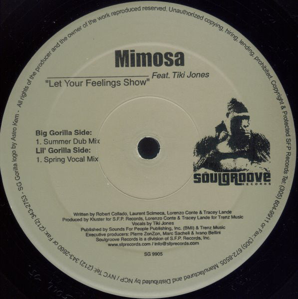 Mimosa Feat. Tiki Jones : Let Your Feelings Show (12")