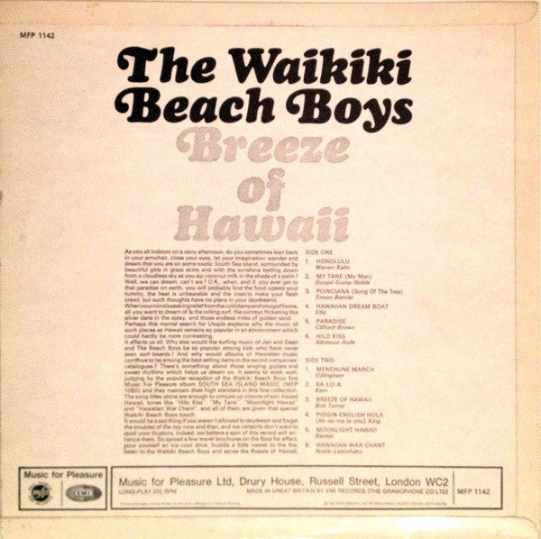 The Waikiki Beach Boys : Breeze Of Hawaii (LP, Album, Mono)