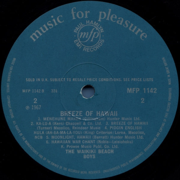 The Waikiki Beach Boys : Breeze Of Hawaii (LP, Album, Mono)