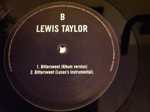 Lewis Taylor : Bittersweet (12", Promo)
