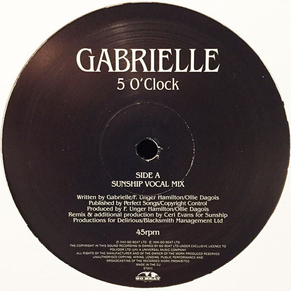 Gabrielle : 5 O'Clock (12")