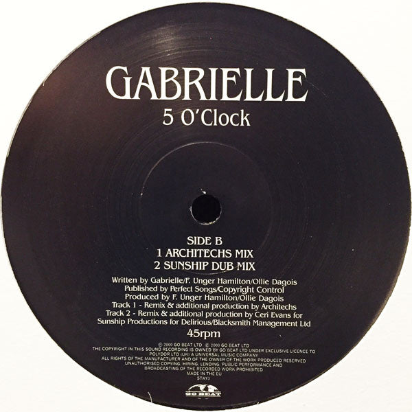 Gabrielle : 5 O'Clock (12")