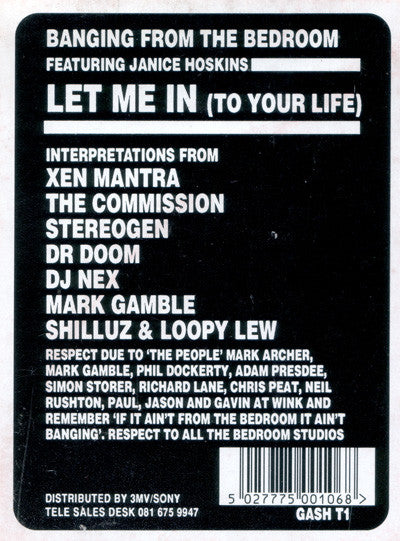 Banging From The Bedroom Featuring Janice Hoskins : Let Me In (To Your Life) (2x12")