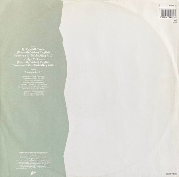 Gloria Estefan : Oye Mi Canto (Hear My Voice) (12", Single)