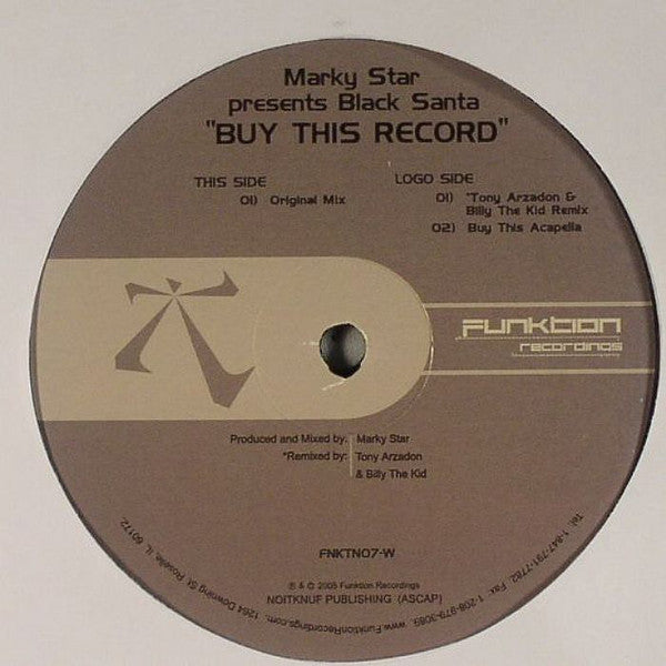 Marky Star Presents Black Santa : Buy This Record (12")