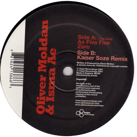 Oliver Moldan & Isma Ae* : Five Five Zero (12")