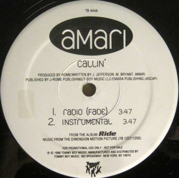 Amari : Callin' (Will You Players Ever Learn?) (12", Maxi)