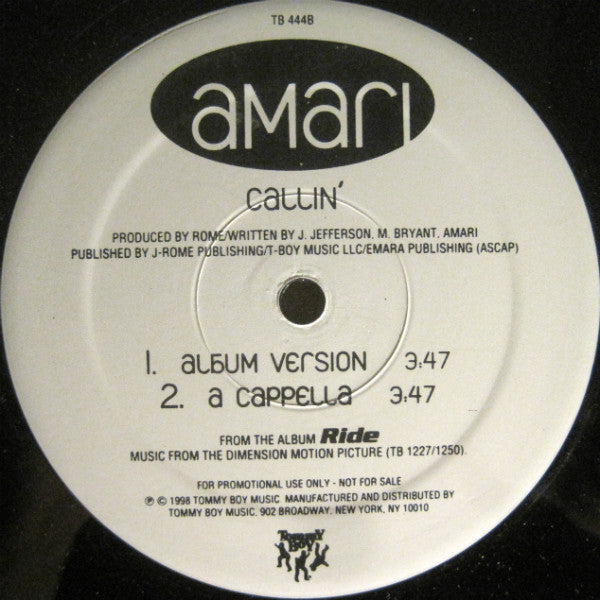 Amari : Callin' (Will You Players Ever Learn?) (12", Maxi)