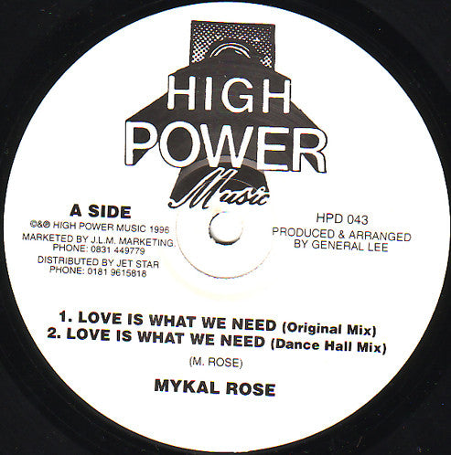 Mykal Rose* / Leba* : Love Is What We Need / Your Love (12")