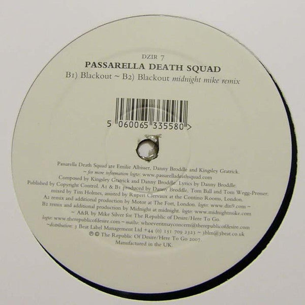 Passarella Death Squad : Ima / Blackout (12")