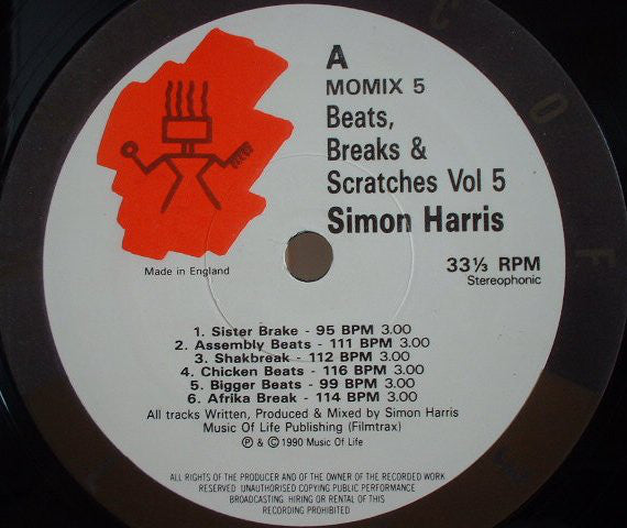 Simon Harris : Beats, Breaks & Scratches Volume 5 (LP, Album)