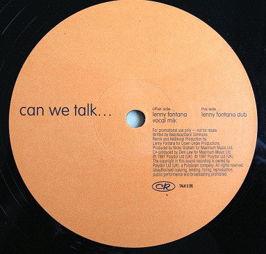 CR* : Can We Talk... (12", Promo)