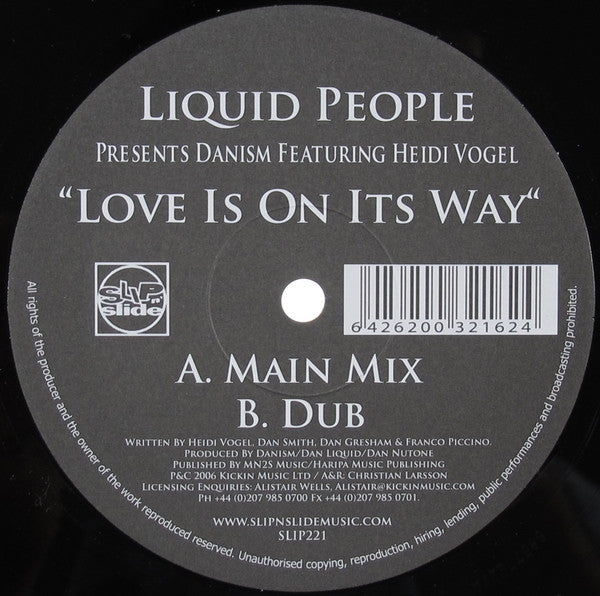 Liquid People Presents Danism Featuring Heidi Vogel : Love Is On Its Way (12")