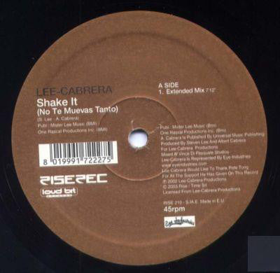 Lee-Cabrera : Shake It (No Te Muevas Tanto) (12", S/Sided)