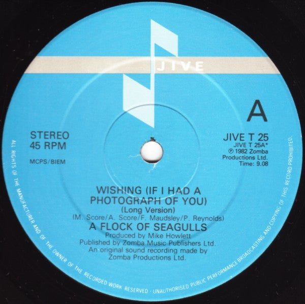 A Flock Of Seagulls : Wishing (If I Had A Photograph Of You) (12", Single)