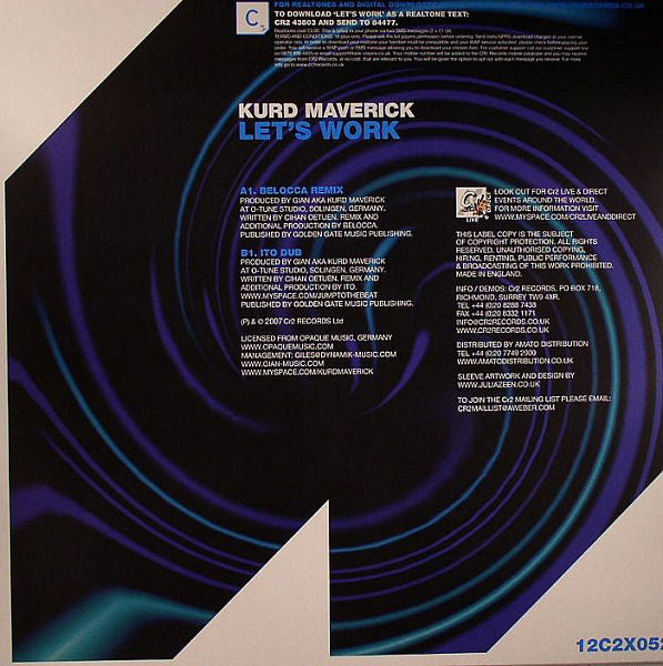Kurd Maverick : Let's Work (12")