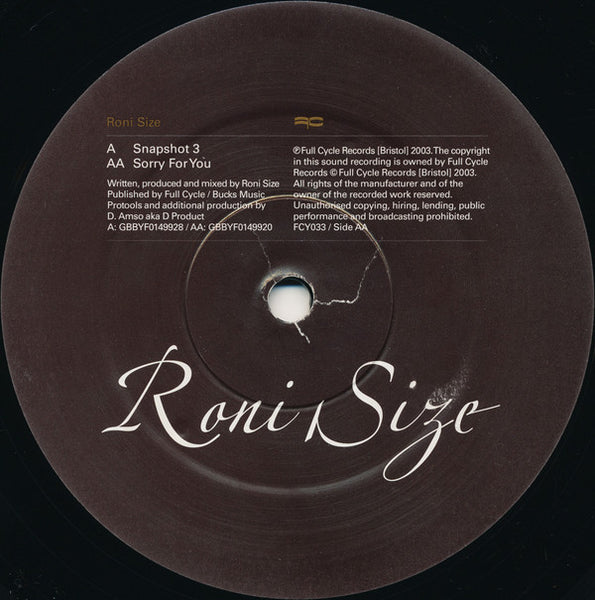 Roni Size : Snapshot 3 (12")