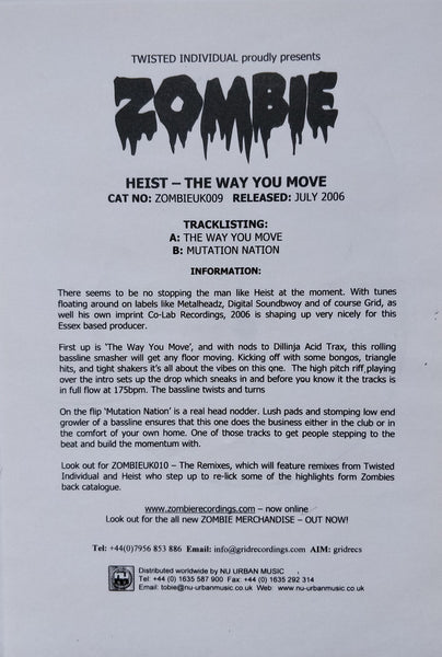 Heist : The Way You Move / Mutation Nation (12", Promo, W/Lbl)