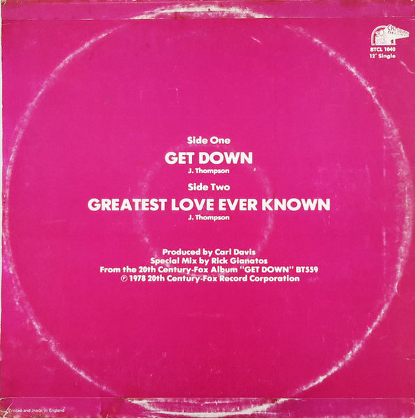 Gene Chandler : Get Down (12", Single, Ltd, Pin)