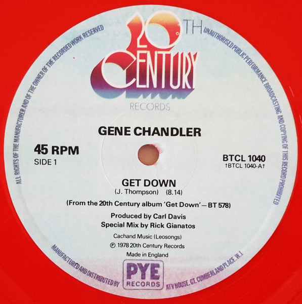 Gene Chandler : Get Down (12", Single, Ltd, Pin)