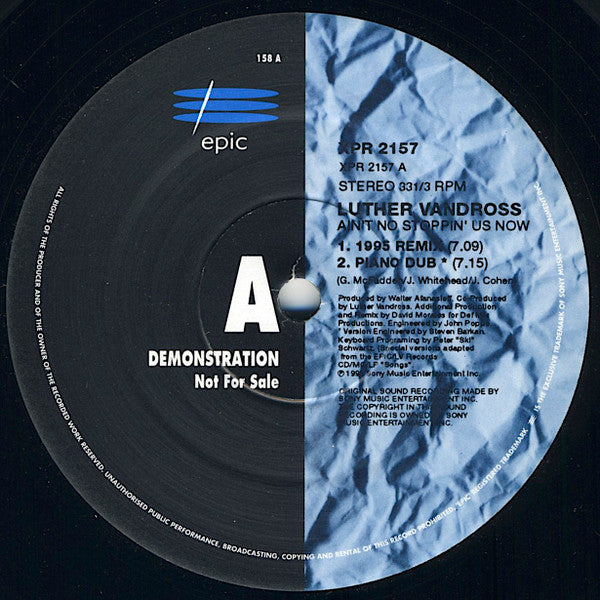 Luther Vandross : Ain't No Stoppin' Us Now (12", Promo)