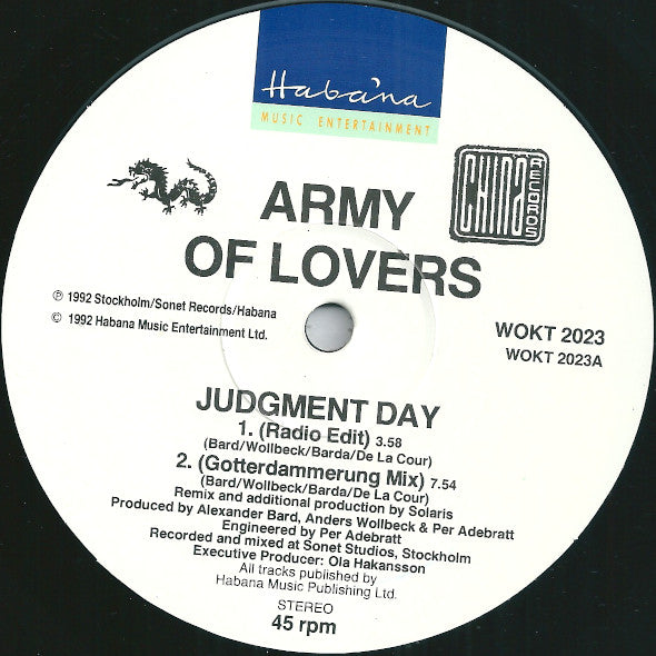 Army Of Lovers : Judgment Day (12", Pos)