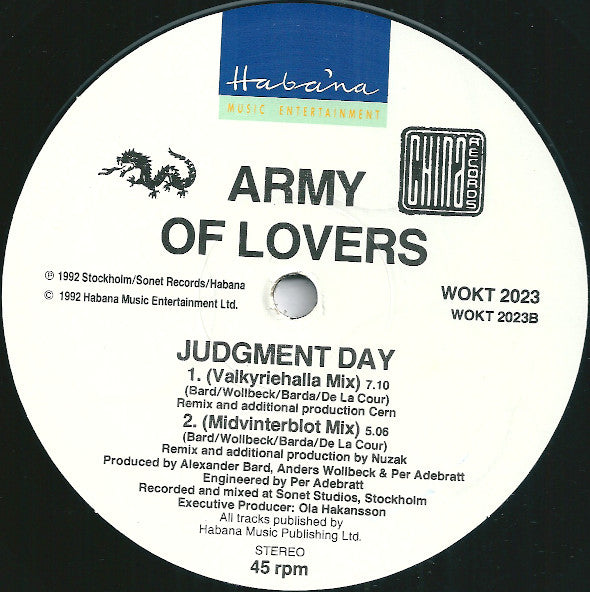 Army Of Lovers : Judgment Day (12", Pos)