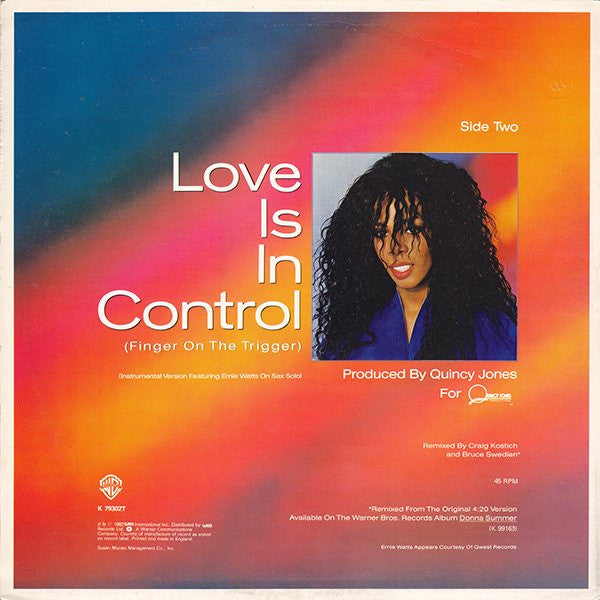 Donna Summer : Love Is In Control (Finger On The Trigger) (Dance Remix) (12")
