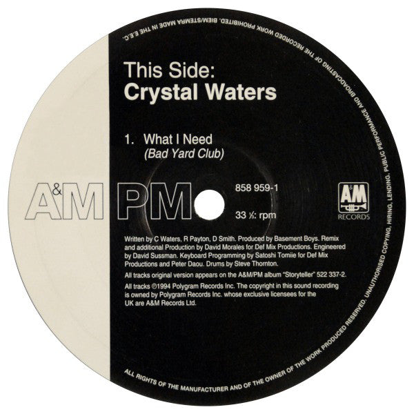 Crystal Waters : Ghetto Day / What I Need (12", Single)