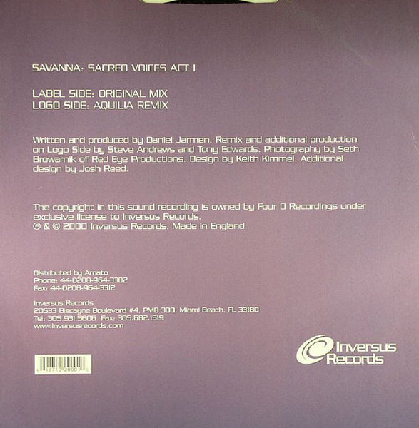 Savanna* : Sacred Voices Act 1 (12")