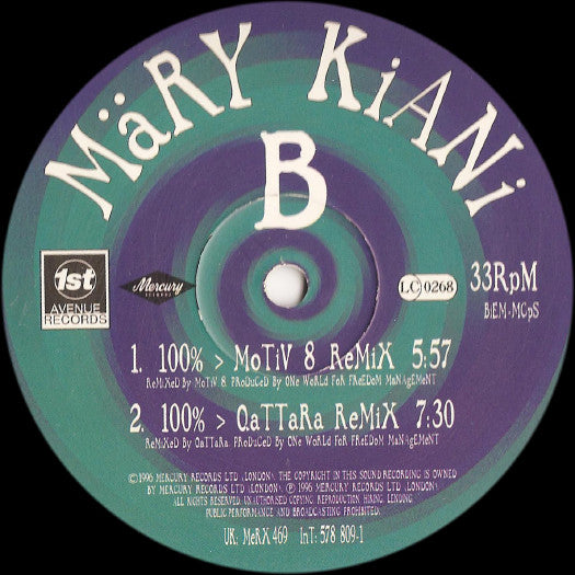 Märy Kiani* : 100% (12", Single)