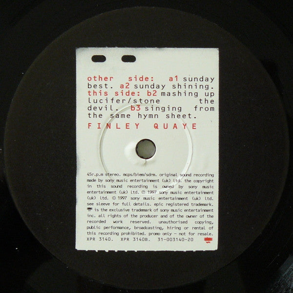 Finley Quaye : Sunday Shining (2x12", Promo)