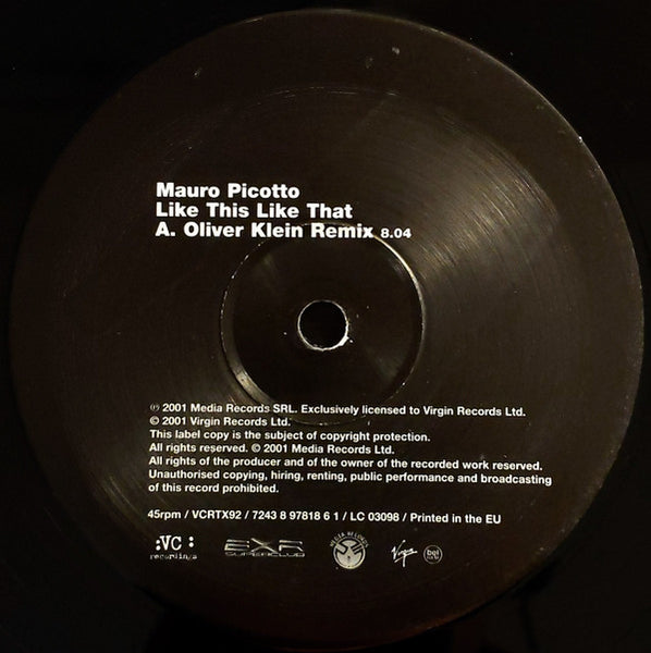 Mauro Picotto : Like This Like That (Part 2) (12", Single)