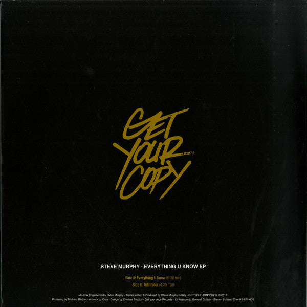 Steve Murphy (12) : Everything U Know EP (12")