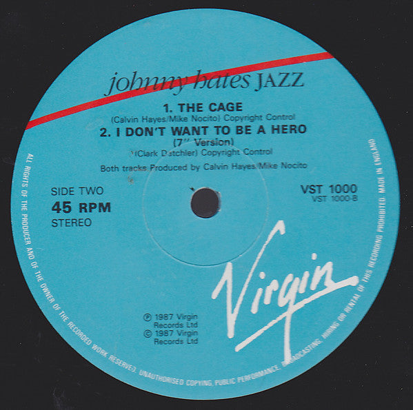 Johnny Hates Jazz : I Don't Want To Be A Hero (12", Single)