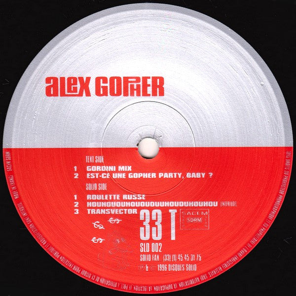 Alex Gopher : Est-Ce Une Gopher Party Baby? (12", EP)