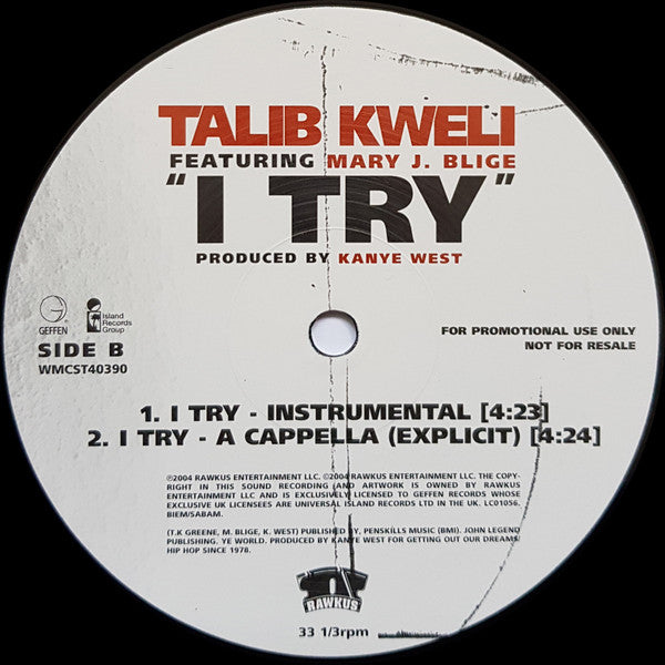 Talib Kweli : I Try (12", Promo)