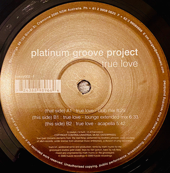 Platinum Groove Project : True Love (12")