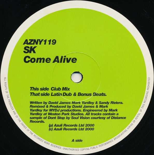 SK (2) : Come Alive (12")