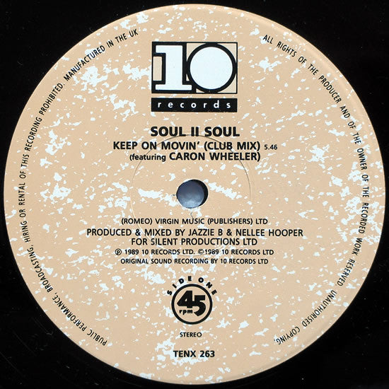 Soul II Soul : Keep On Movin (12", Single)