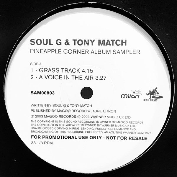 Soul G & Tony Match : Pineapple Corner Album Sampler (12", Promo)