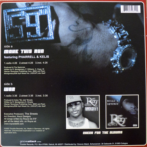Royce Da 5'9" : Make This Run / War (12", Single)